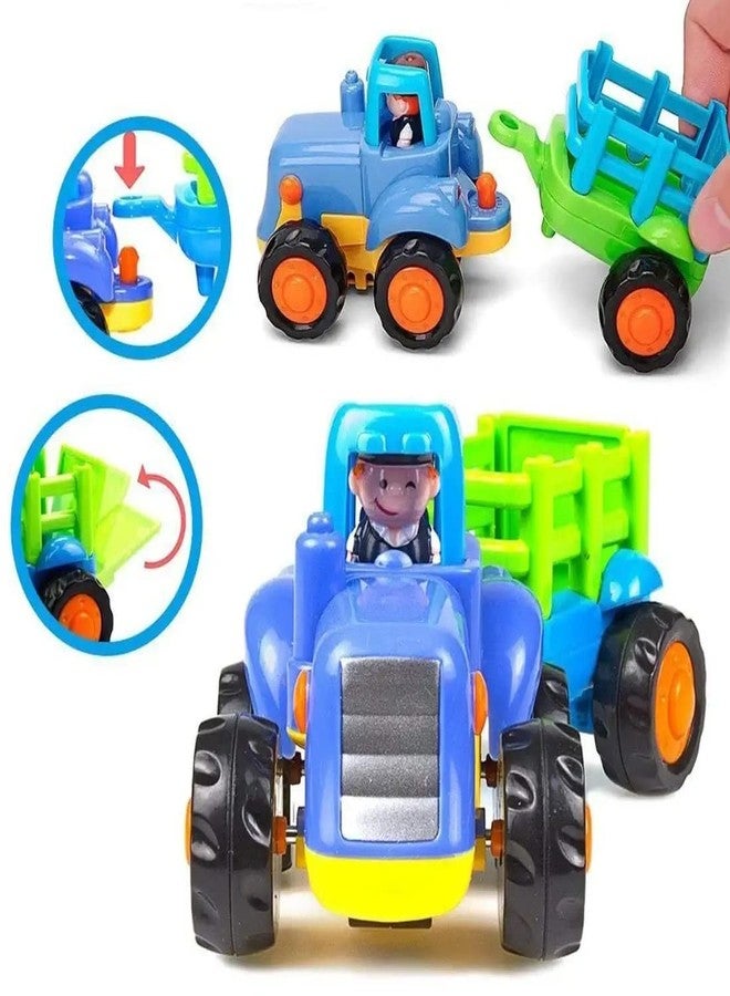 Goyal's Unbreakable Automobile Vehicles Set - Pack of 4, Friction Powered, Tractor, Bulldozer, Cement Mixer Truck, Dumper for 1 2 3 Year Kids (Multicolor) (Construction Vehicle Toys) - Image 4